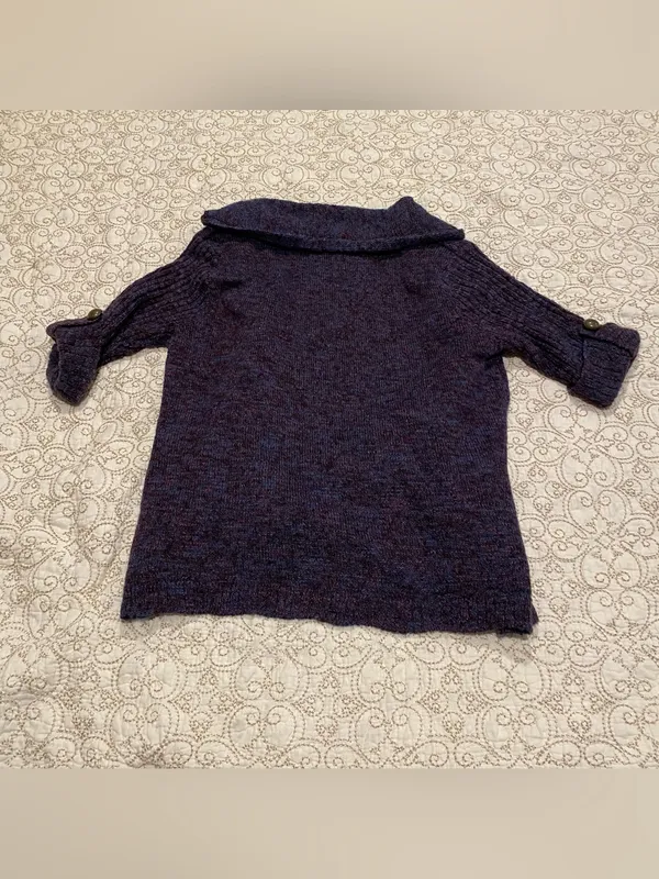 Dressbarn Women’s Knit Cardigan in Blue and Burgundy Size Large - Image 8