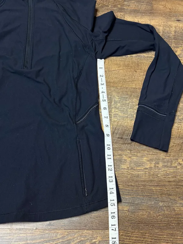 Lululemon Fresh Tracks 1/2 Zip Pullover Top Women's 10 Black Running Jacket Soft - Image 7