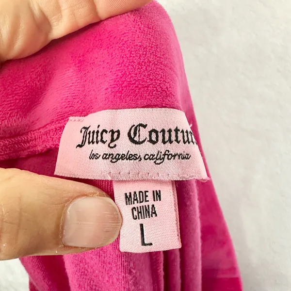 Juicy Couture Big Bling Velour Track Pants Size Large Pink Y2K - Image 4