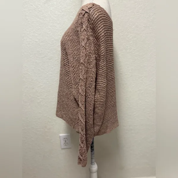 BILLABONG Brown Off-the-Shoulder Knit Sweater Size Large - Image 4