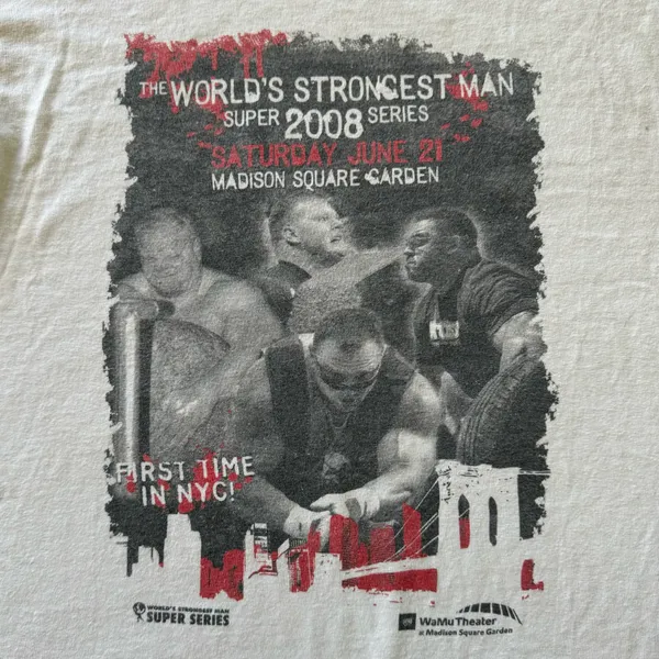 Vintage Y2K “World Strongest Man” Baby Tee - Image 3