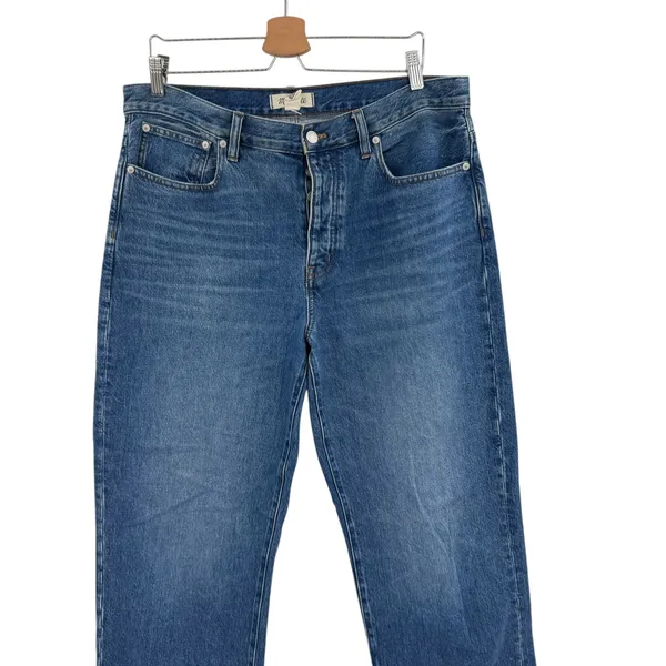 Madewell Low Slung Straight Jeans Palmina Medium Wash Button Fly Size 30‎ - Image 5