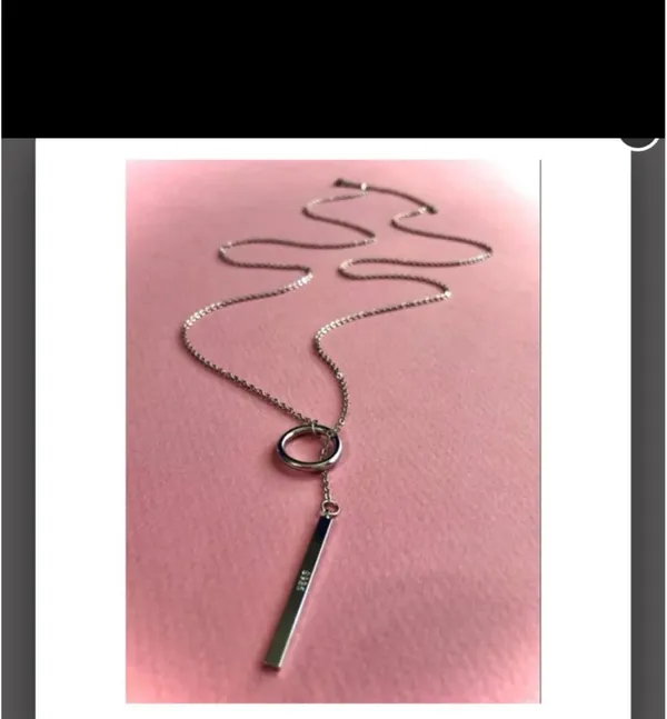 Urban outfitters silver bar circle necklace - Image 4