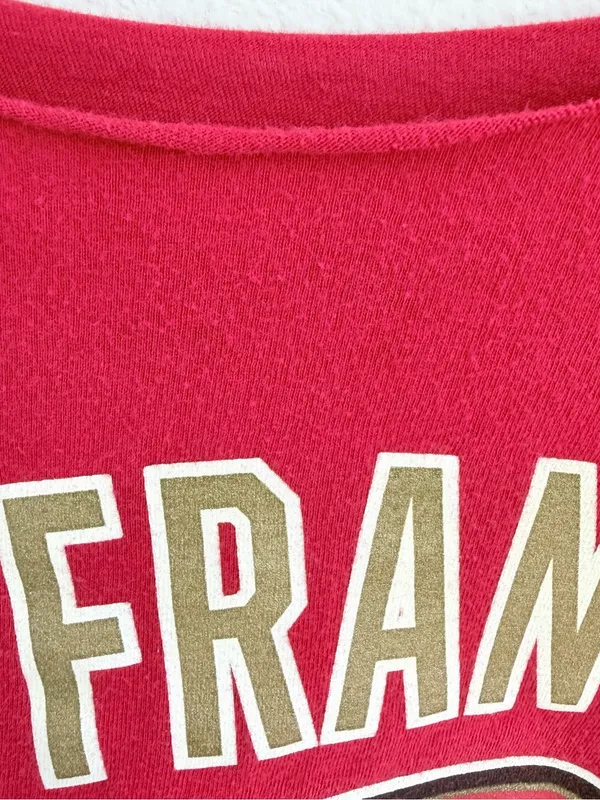 San Francisco 49ers Red Off-the-Shoulder NFL Football Tee - Image 5