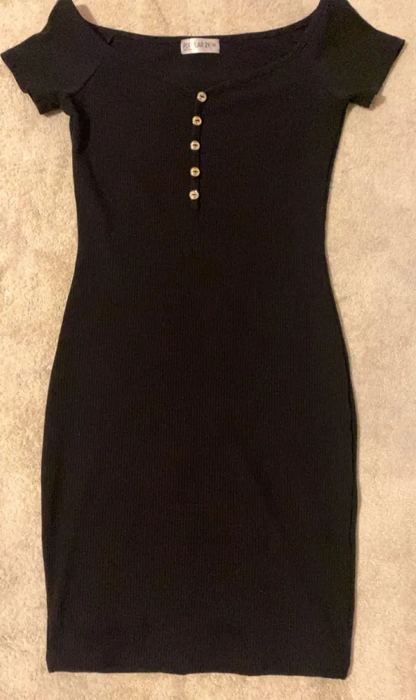 Black Off The Shoulder Dress Size M - Image 3