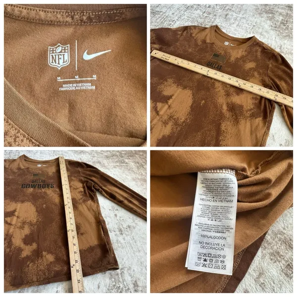 Dallas Cowboys Nike Salute to Service Brown/Tan Camo Long Sleeve Womens Medium‎ - Image 6