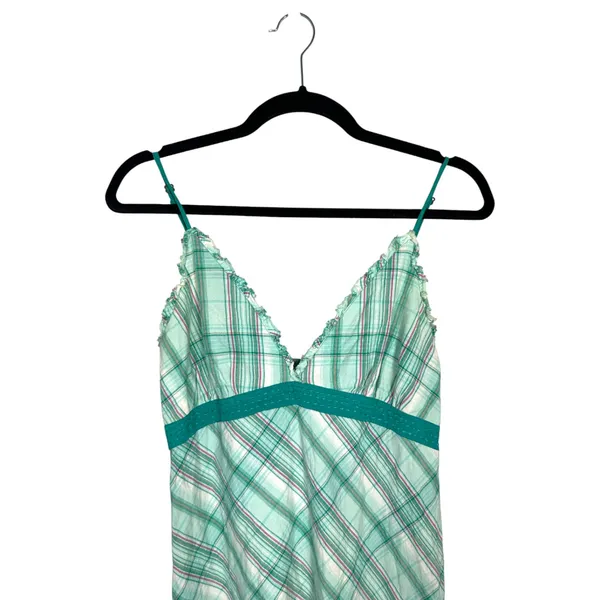 Billabong Vintage 90s Babydoll Plaid Ruffle Hem Midi Dress Size Large - Image 4