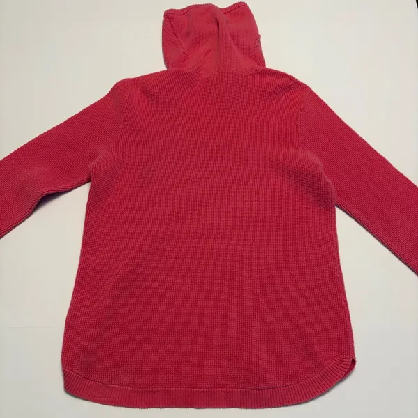 Lauren Ralph Lauren Funnel Neck Sweater Womens Large Pink Waffle Knit Drawstring - Image 5