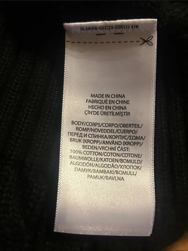 Polo Ralph Lauren Short Sleeve Cable Knit Sweater Beaded Big Pony Logo Black XS - Image 5