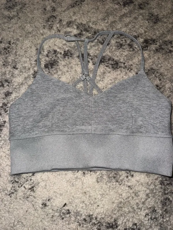 ALO Yoga Grey Strappy Crossback Sports Bra - Image 2