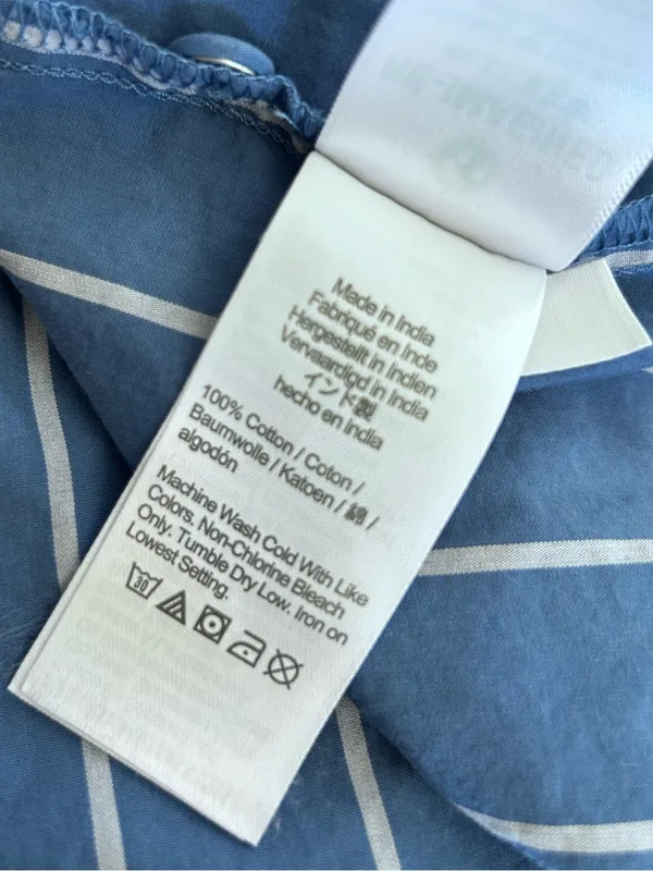 J.Crew Patch Pocket 100% Cotton Poplin Shirt Dress Blue & White Stripe Size 4 - Image 4