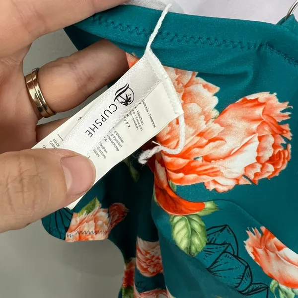 Cupshe NEW 0X Green Floral Moulded One Piece Swimsuit - Image 12