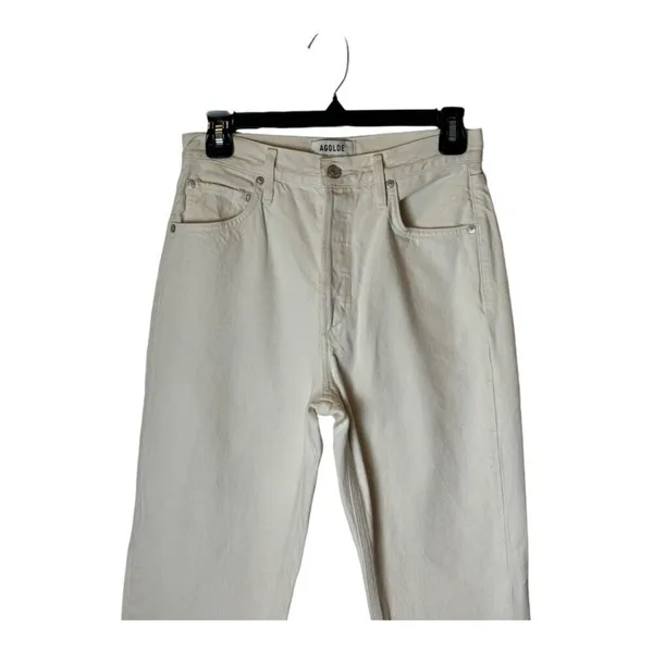 Agolde Jeans Women 26 Winter White Paper Wash Remy High Rise Crop‎ Straight Leg - Image 4