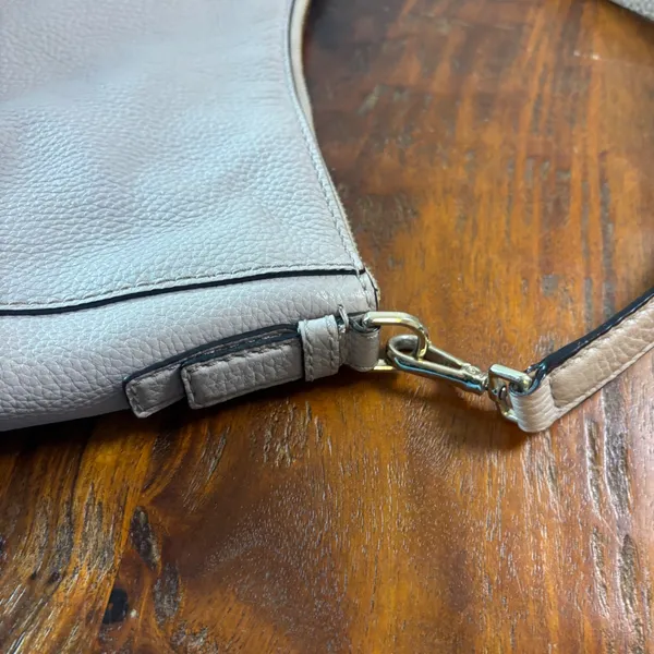 Kate Spade New‎ York Taupe Pebbled Leather Hobo Shoulder Bag Gold Hardware - Image 10