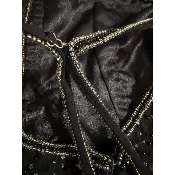 Scala Black Halter Beaded Sequin Maxi Formal Gown Sz L‎ - Image 12
