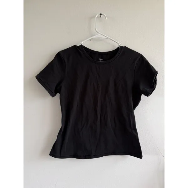 Quince Womens Organic Cotton Stretch Crew Neck Short Sleeve T-Shirt Black Size M - Image 2