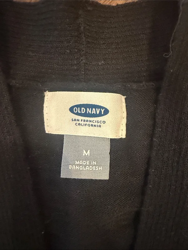 Old Navy Black Open-Front Cardigan Size Medium - C1-619 - Image 2