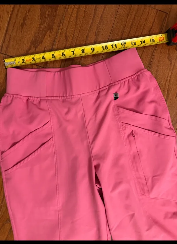 Climate Right by Cuddl Duds Pink Scrub Joggers - size Small. Pockets in front that includes 2 additional pockets. Gently warn & excellent condition. Measurements approximately 13” waist x 11” rise x 39” long. Non-smoking home. priced to sell at as is condition. Don’t like my price, make reasonable offer! And thank you for checking my closet. - Image 4