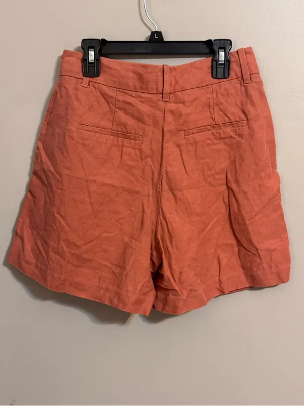 Aritzia The Effortless Short Linen Blend Coral High Rise Size 4 - Image 3