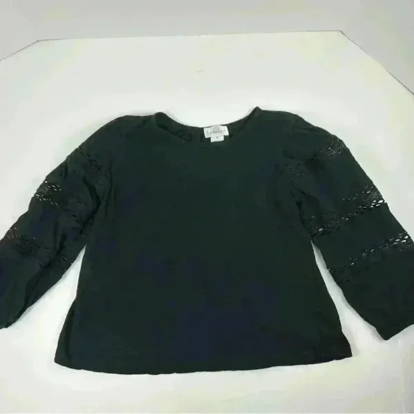 Linda Leal Women's Black Peasant Blouse‎ Long Sleeve Size S - Image 6