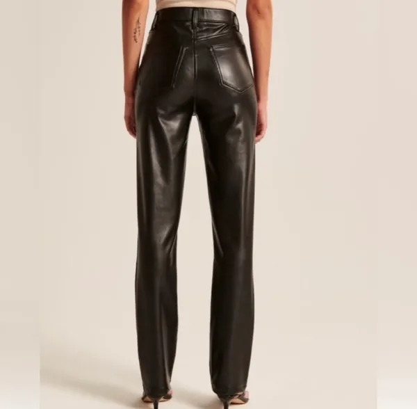 Abercrombie cross waist faux leather pants - Image 3