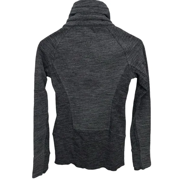 Lululemon Jacket Women Size 2 Gray‎ Heather Radiant Full Zip Mock Neck EUC - Image 6