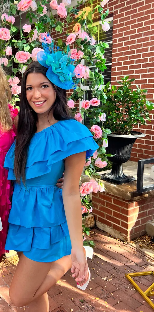 Coco Lily Blue Ruffle Romper - Image 3