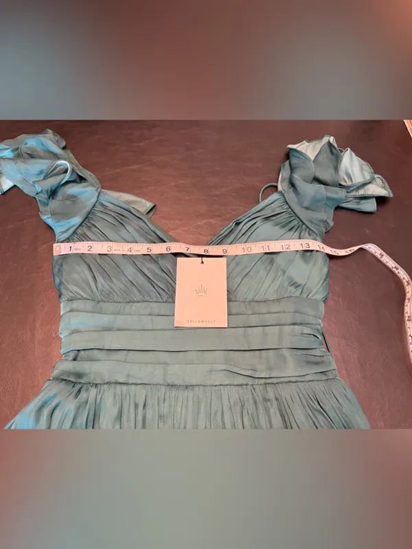 Hello Molly Forest Green Ruffle Wrap Mini Dress NWT size 4 Homecoming - Image 10