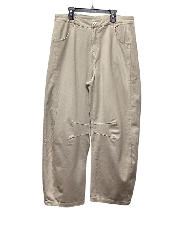 Rae Mode cotton twill barrel ankle pants Tan size Large - Image 4
