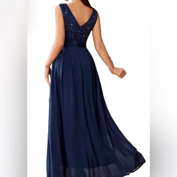 NWT navy maxi sleeveless formal dress - Image 2