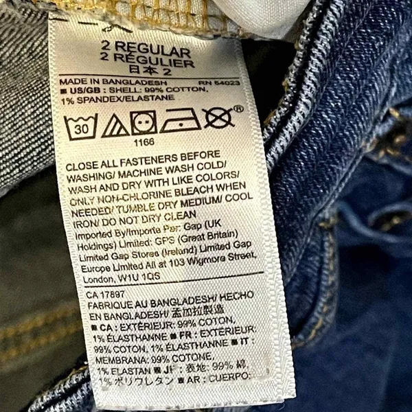 Gap‎ Denim Girlfriend Ankle Jeans Medium Blue Washed Mid-Rise Stretch 2R Women - Image 7