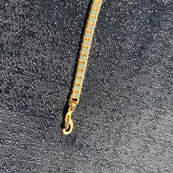 ⚜️ VTG Vintage 1990s NWOT Johnathan Paul 7” Gold Plated Franco Chain Bracelet ⚜️ - Image 11