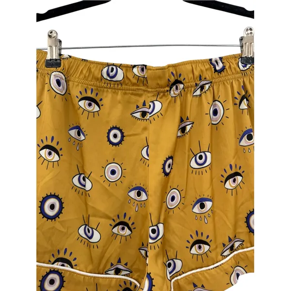 Averie Amara Evil Eye Satin Short Pajama Set Bronze Gold Size Medium - Image 16