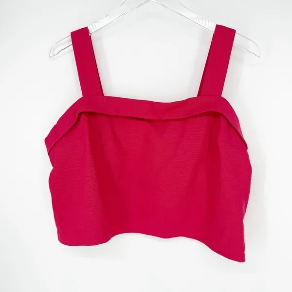 NWT Abercrombie & Fitch Linen Blend Tank Top Women's Size XL Pink Coastal‎ Chic - Image 2