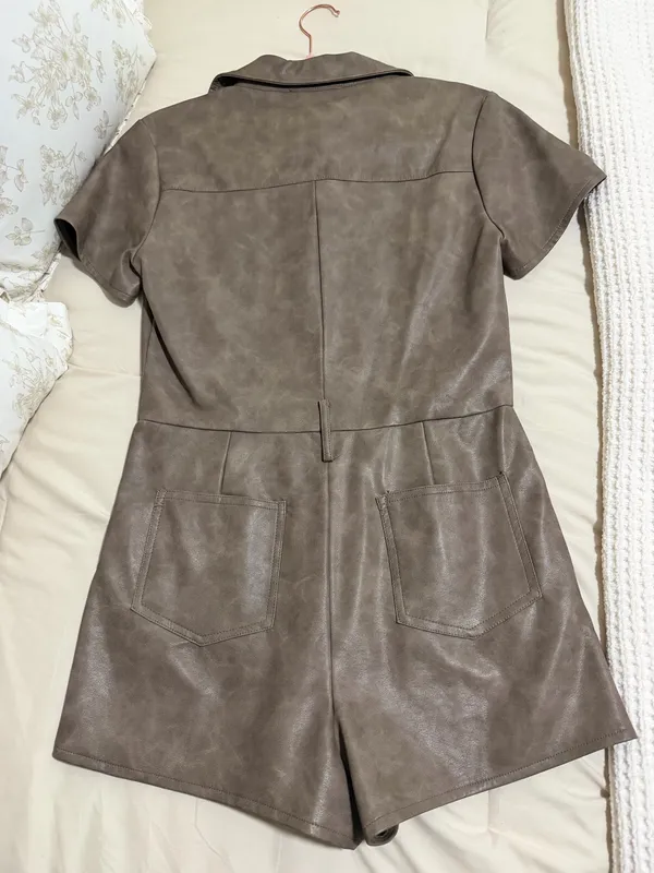 Hazel and Olive Leather Romper - Image 4