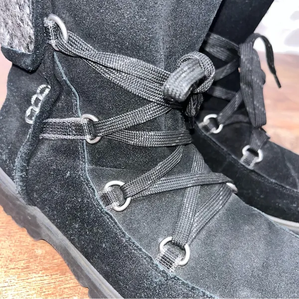 BareTraps Leather Fur-Lined Lace-Up Boots - Image 6
