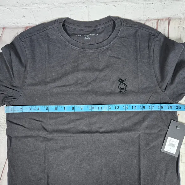 Spiritual Gangster‎ Monogram Short Sleeve T-Shirt Vintage Black S NWT - Image 9
