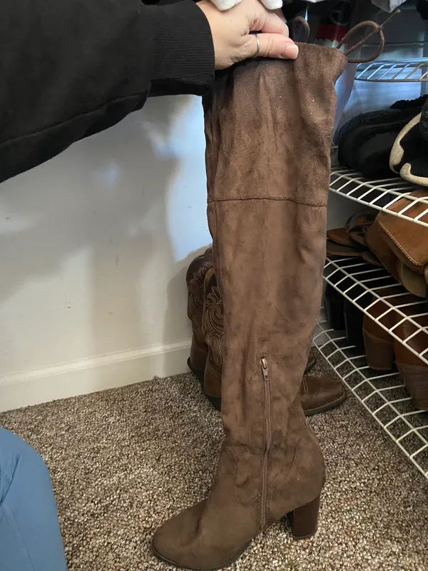 Knee Length Brown Boots Size 8 - Image 3