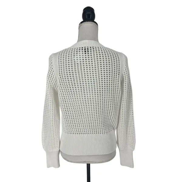 REPEAT White Perforated Drawstring Sweater‎ Size XXS - Image 10
