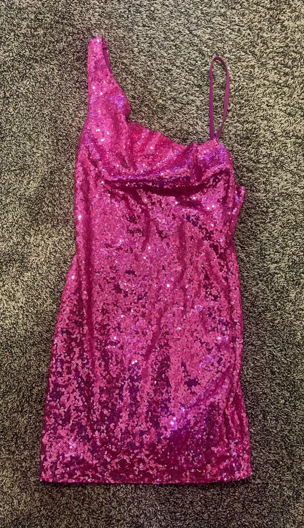 Hello Molly Citadel Skies Dress in Pink Sequins - Image 2