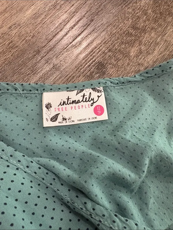 Free People Trapeze Tank Dress Size XS Teal & Navy Beachy Boho Retro Summer - Image 9