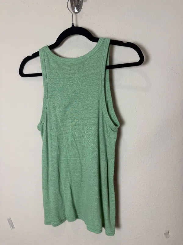 Banana Republic 100% Linen Super Soft Tank Top Size Small Light Green - Image 6