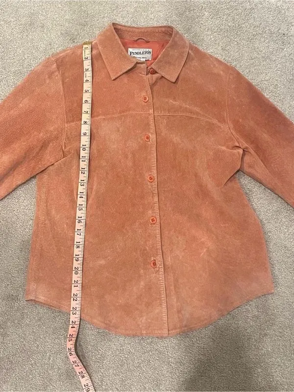 Pendleton Pink suede Button-Down Shirt jacket - Image 10