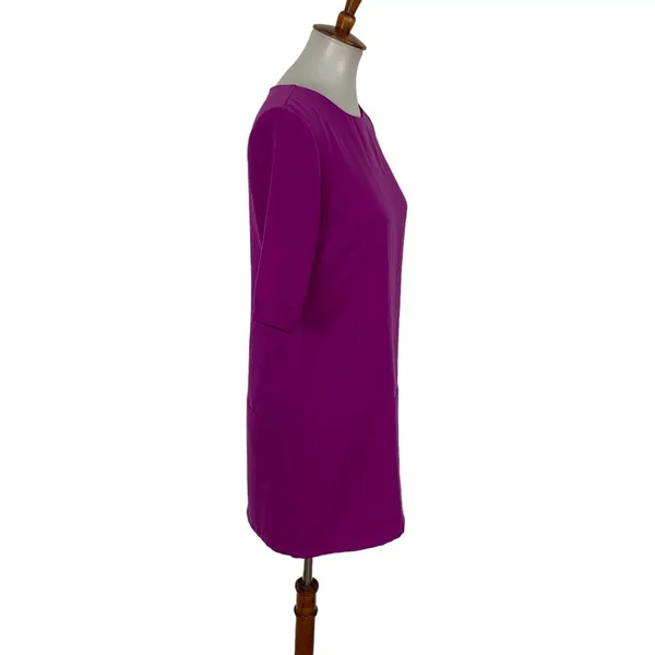 Pim And Larkin Dress Womens Small Purple Short Sleeve Minimalist Sheath Workwear - Image 3