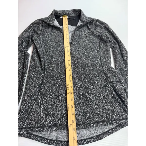 Lululemon Athletica quarter Zip Pullover Long Sleeve Top Womens‎ Black Pattern 4 - Image 2