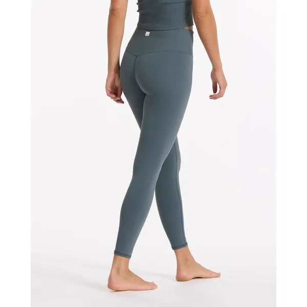 Vuori Studio Pocket Leggings Slate Blue Ribbed High Rise Yoga Pants Size S - Image 4