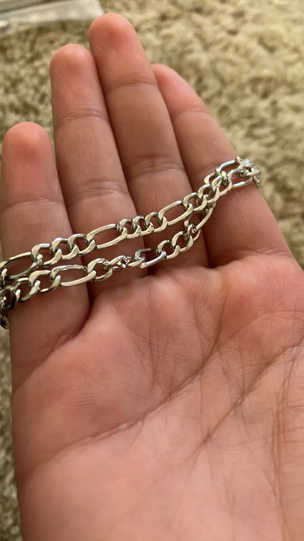 925 Sterling Silver Figaro Chain Anklet - Image 5