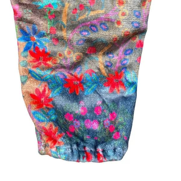 Natural Life Floral Soft Fleece Pajama Jumpsuit Large Zip-up Boho Cozy Colorful - Image 7