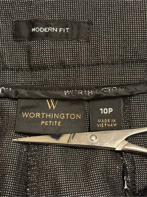 Worthington Petites women’s 10P charcoal Gray Wide Leg Trousers Dress Pants - Image 3