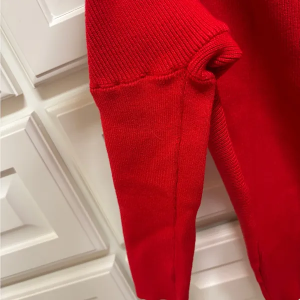 Bluivy Red Mock Turtleneck Knit Sweater Size M - Image 5